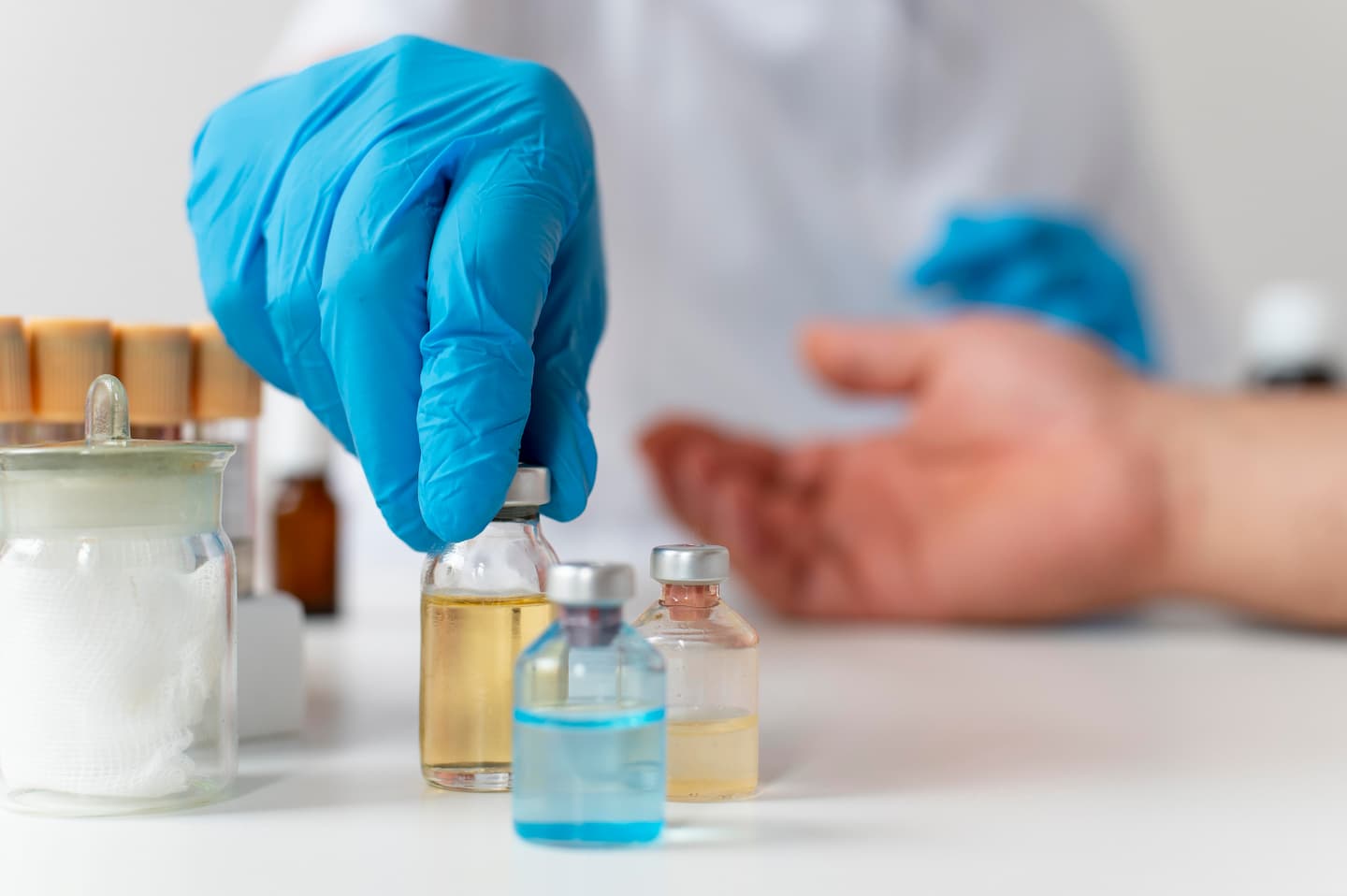 doctor checking person s skin allergy 1